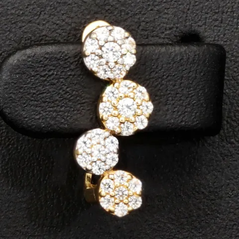 Bicolor Ohrringe in modernem Design aus edlem 585er 14K Gold besetzt mit leuchtenden Zirkonia