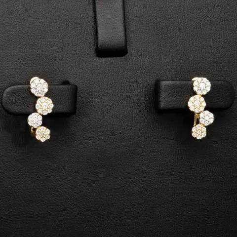 Bicolor Ohrringe in modernem Design aus edlem 585er 14K Gold besetzt mit leuchtenden Zirkonia