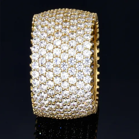 Exklusiver Statement-Ring für Damen aus hochwertigem, massivem Gold (585 / 14K Gelbgold) in Ringgröße ca. 51