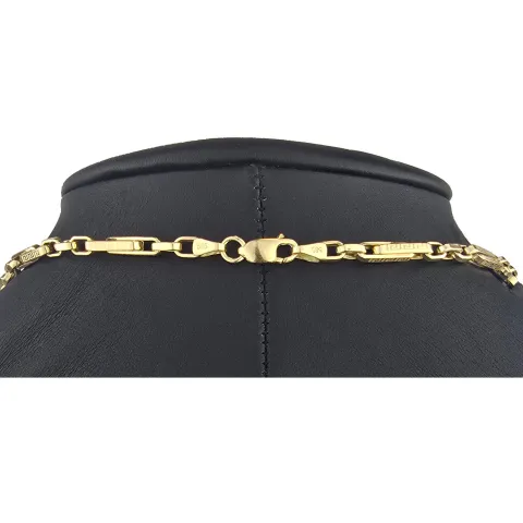 Hochwertige Goldkette / Ankerkette in feinem Greco-Design aus edlem 14K 585er Gold (Gelbgold) – ca. 60 cm, 3,5 mm