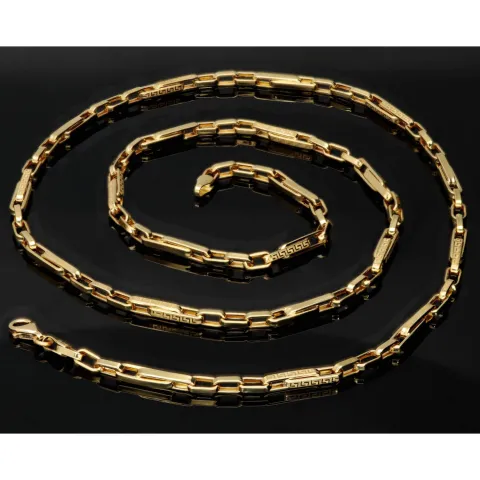 Premium Ankerkette im stilvollen Greco Design aus edlem 585 / 14K Gold gefertigt (ca. 60cm, 3,5mm, ca. 8,1g)