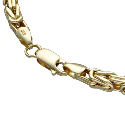 Nobles Königsarmband aus hochglanz poliertem Gold (585 / 14k Gelbgold) ca. 21,5 cm, 4 mm