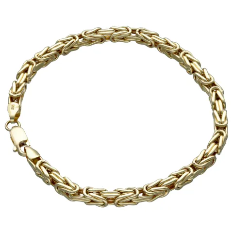 Nobles Königsarmband aus hochglanz poliertem Gold (585 / 14k Gelbgold) ca. 21,5 cm, 4 mm