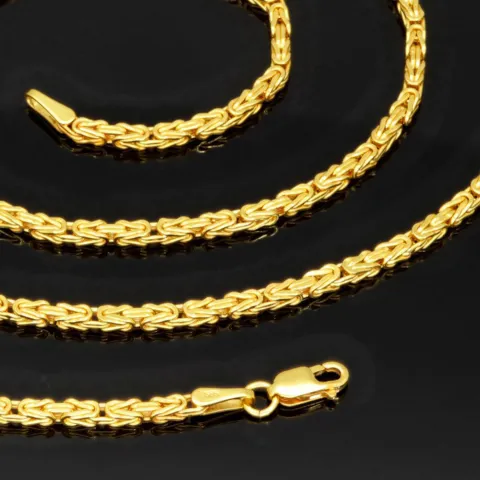 Exklusive Königskette aus funkelndem 14k 585er Gold - hochglanzpoliert - (50cm lang, 2mm breit)
