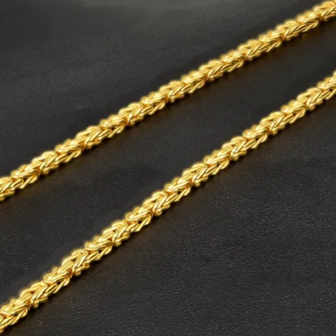 Fein gearbeitete Königskette aus hochglanzpoliertem edlem 14k 585er Gold - (60cm lang, 2mm breit)