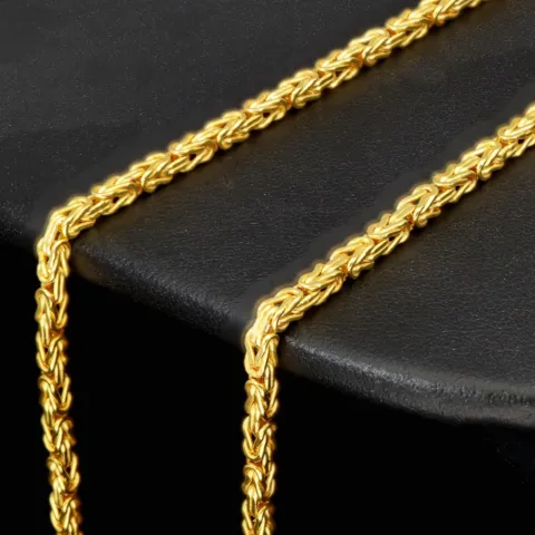 Fein gearbeitete Königskette aus hochglanzpoliertem edlem 14k 585er Gold - (60cm lang, 2mm breit)