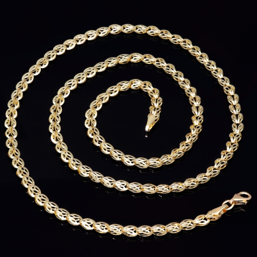 Exklusives Collier für Damen in aussergewöhnlichem Design aus hochwertigem 585 (14k) Gelbgold - ca. 54cm Länge