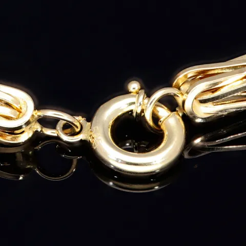 Edles Königsarmband im exklusiven Bicolor-Design aus Gold 585 (14K), 7 mm breit, 22 cm lang