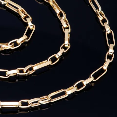 Funkelnde Ankerkette aus edlem 585 / 14K Gold - hochglanzpoliert - , ca. 58 cm Länge ca. 3,5mm Breite