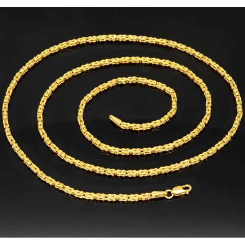 Stilvolle Königskette in zeitlosem Design aus hochglanzpoliertem 14k 585er Gold (55cm lang, 2mm breit)