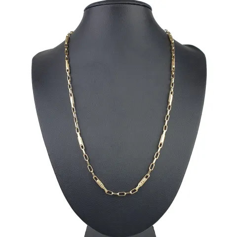Exklusive Ankerkette mit filigranem Greco-Design aus Gold (14k 585 Gelbgold)- ca. 65cm, 4mm