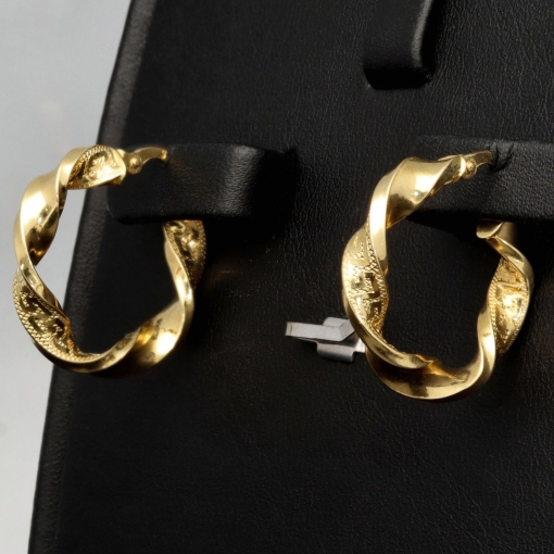Elegante Twist-Creolen aus funkelndem 14K 585 Gold mit feinem Greco-Design
