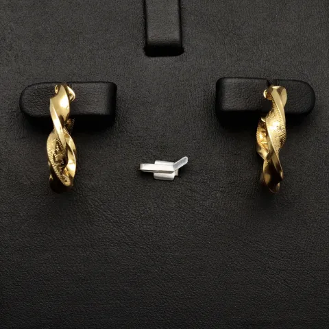 Elegante Twist-Creolen aus funkelndem 14K 585 Gold mit feinem Greco-Design