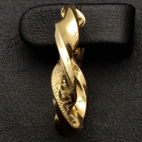 Elegante Twist-Creolen aus funkelndem 14K 585 Gold mit feinem Greco-Design