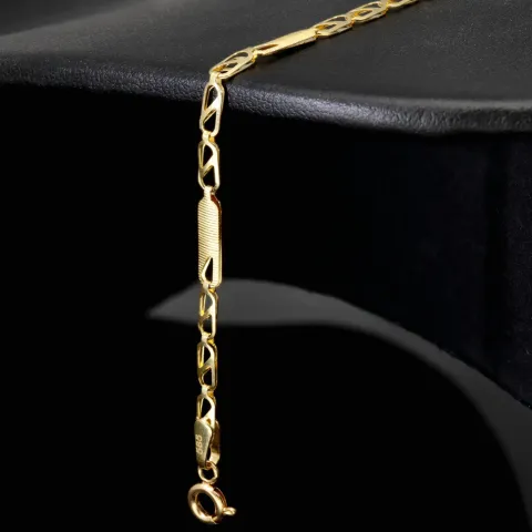 Zeitloses Armband mit feinem Design aus hochwertigem 585 14K Gold in (ca. 18,5 cm Länge, ca. 2,5 mm)
