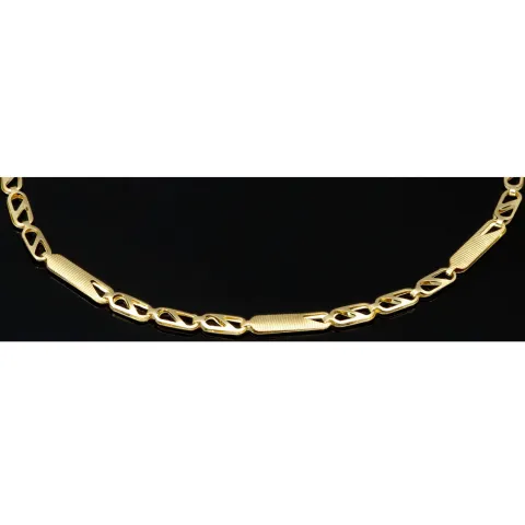 Zeitloses Armband mit feinem Design aus hochwertigem 585 14K Gold in (ca. 18,5 cm Länge, ca. 2,5 mm)