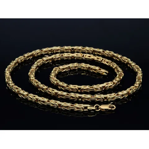 Der Preisbrecher: Königskette aus hochglanz poliertem Gold (14k 585 Gelbgold)- 60cm lang, 3,5 mm breit, ca. 18,4g
