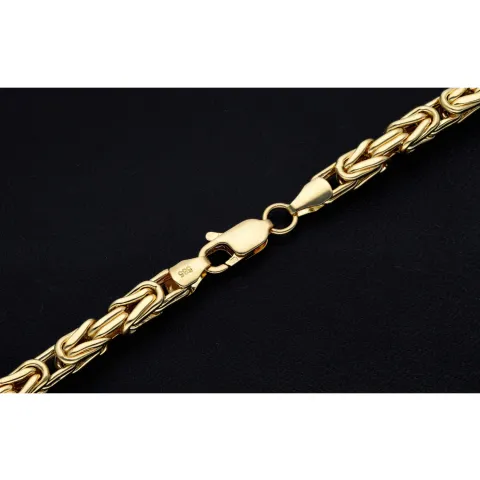 Der Preisbrecher: Königskette aus hochglanz poliertem Gold (14k 585 Gelbgold)- 60cm lang, 3,5 mm breit, ca. 18,4g