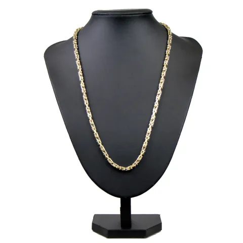 Der Preisbrecher: Königskette aus hochglanz poliertem Gold (14k 585 Gelbgold)- 60cm lang, 3,5 mm breit, ca. 18,4g