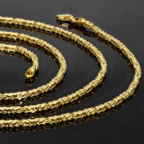 Noble Königskette aus hochglanzpoliertem 14k 585 Gold (Gelbgold) in ca. 60cm, 2mm Stärke