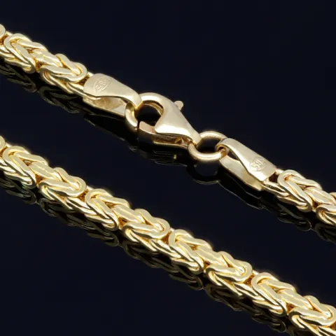 Noble Königskette aus hochglanzpoliertem 14k 585 Gold (Gelbgold) in ca. 60cm, 2mm Stärke