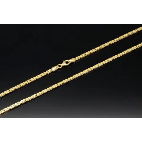 Noble Königskette aus hochglanzpoliertem 14k 585 Gold (Gelbgold) in ca. 60cm, 2mm Stärke