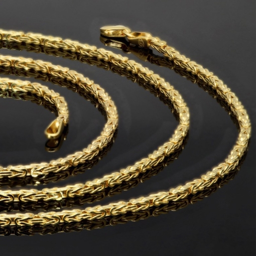 Edle Königskette aus hochwertigem 14k 585 Gold (Gelbgold) - hochglanzpoliert - in ca. 55cm, 2mm Stärke