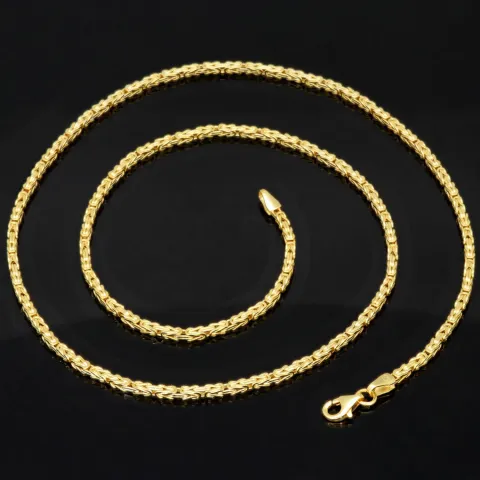 Zeitlose Königskette aus funkelndem, poliertem 14k 585 Gold (Gelbgold) ca. 45cm, 2mm