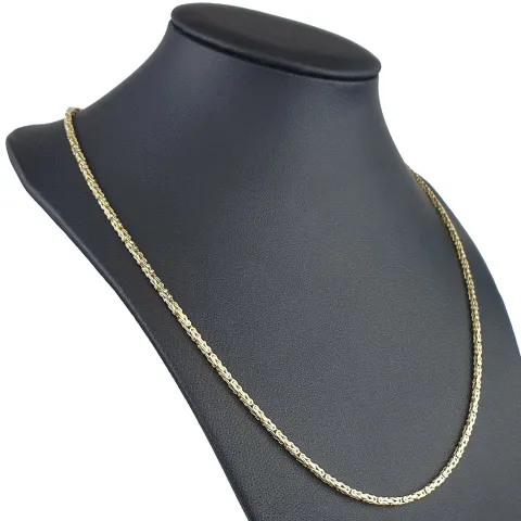 Zeitlose Königskette aus funkelndem, poliertem 14k 585 Gold (Gelbgold) ca. 45cm, 2mm