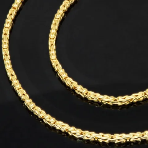 Zeitlose Königskette aus funkelndem, poliertem 14k 585 Gold (Gelbgold) ca. 45cm, 2mm