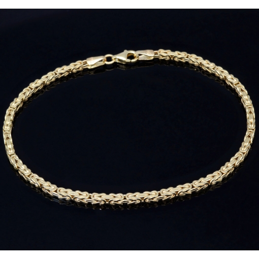 Edles Königsarmband aus hochglanzpoliertem Gelbgold (585er 14k Gold), ca. 21cm, 2mm