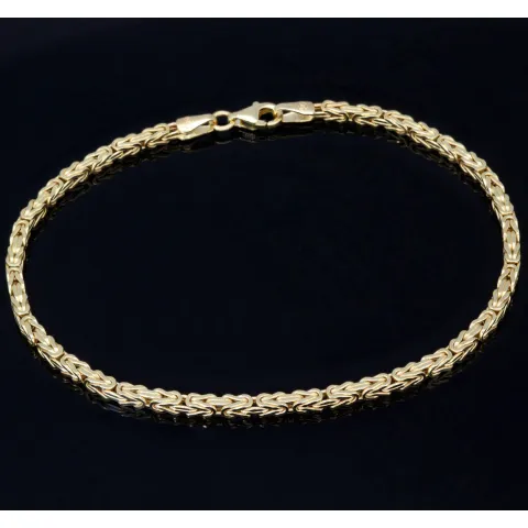 Edles Königsarmband aus hochglanzpoliertem Gelbgold (585er 14k Gold), ca. 21cm, 2mm