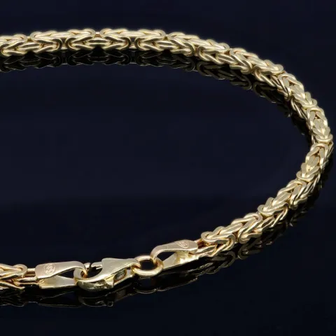 Edles Königsarmband aus hochglanzpoliertem Gelbgold (585er 14k Gold), ca. 21cm, 2mm