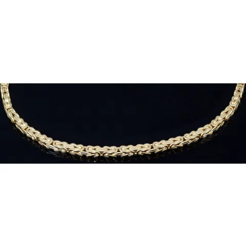 Edles Königsarmband aus hochglanzpoliertem Gelbgold (585er 14k Gold), ca. 21cm, 2mm