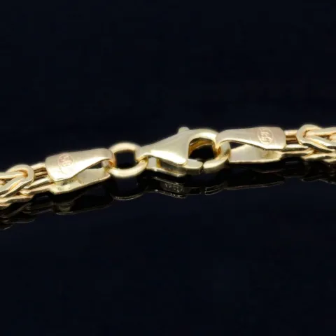 Edles Königsarmband aus hochglanzpoliertem Gelbgold (585er 14k Gold), ca. 21cm, 2mm