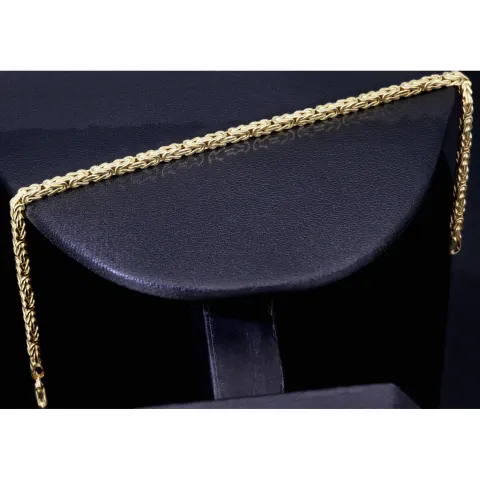 Glänzendes Königsarmband aus hochwertigem Gold (14k 585 Gelbgold) - hochglanzpoliert - , ca. 20,5cm, 2mm