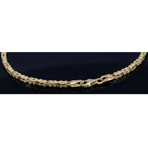 Glänzendes Königsarmband aus hochwertigem Gold (14k 585 Gelbgold) - hochglanzpoliert - , ca. 20,5cm, 2mm