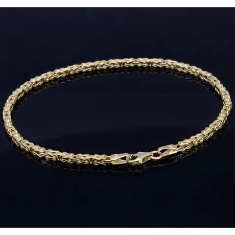 Glänzendes Königsarmband aus hochwertigem Gold (14k 585 Gelbgold) - hochglanzpoliert - , ca. 20,5cm, 2mm