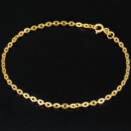 Fein gearbeitetes produziertes Ankerarmband aus hochwertigem Gold (14K 585er Gelbgold) kurzgliedrig ca. 19 cm lang
