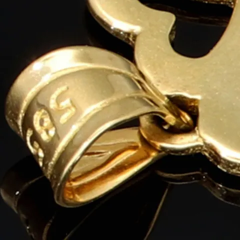 Stilvoller Herz-Anhänger aus hochwertigem 585er 14K Gold (Bicolor - Gelbgold und Weißgold) mit funkelnden Zirkonia