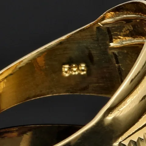 Stilvoller Ring für Damen aus edlem, glänzenden 585 14K Gold in Ringgröße ca. 59-60