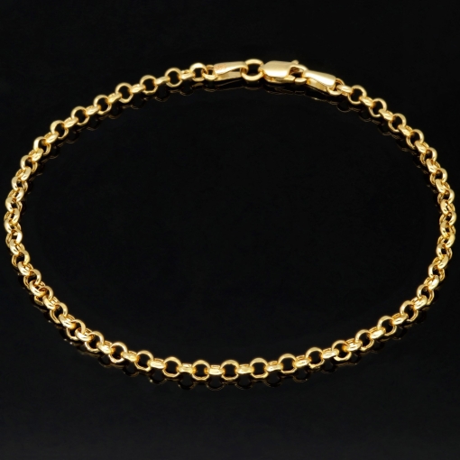 Exquisites Ankerarmband / Rundankerarmband aus hochwertigem 14K 585er Gold (ca. 20cm, 3mm)