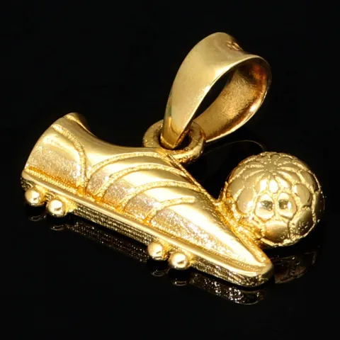 Fußball-Töppen-Fussballschuh-Anhänger mit feinen Details aus funkelndem Gold (14K 585 Gelbgold)