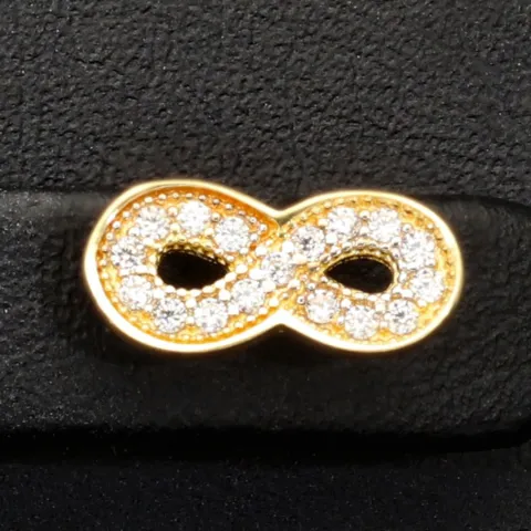 Trendige Infinity-Ohrstecker - Unendlichkeitssymbol-Ohrstecker aus hochwertigem 585 / 14K Gold mit feinem Zirkonia