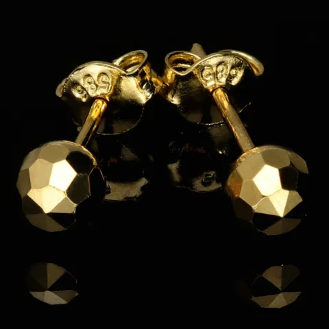 Funkelnde Ohrstecker mit stilvollem Muster aus edlem Gold (585 / 14K Gelbgold)