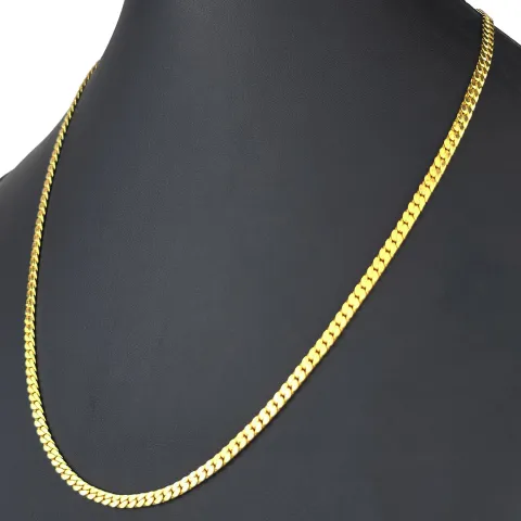 Noble, fein gearbeitete Panzerkette aus edlem Gold (8K, 333 Gelbgold ca. 11,8g) ca. 60cm, 4mm