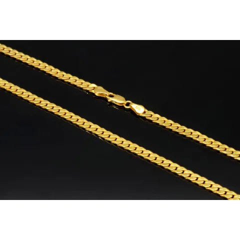 Noble, fein gearbeitete Panzerkette aus edlem Gold (8K, 333 Gelbgold ca. 11,8g) ca. 60cm, 4mm