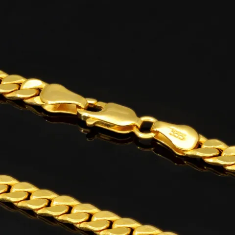 Noble, fein gearbeitete Panzerkette aus edlem Gold (8K, 333 Gelbgold ca. 11,8g) ca. 60cm, 4mm