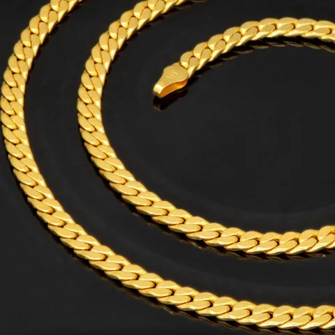Noble, fein gearbeitete Panzerkette aus edlem Gold (8K, 333 Gelbgold ca. 11,8g) ca. 60cm, 4mm