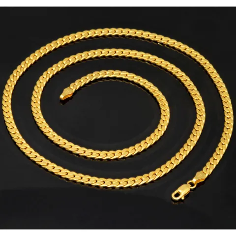 Noble, fein gearbeitete Panzerkette aus edlem Gold (8K, 333 Gelbgold ca. 11,8g) ca. 60cm, 4mm